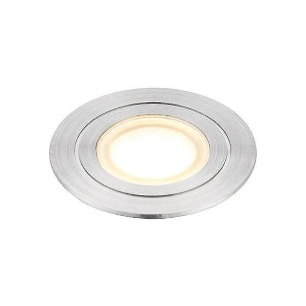 Saxby Lighting Hayz Integrated LED Outdoor Coastal Recessed Light Marine Grade Brushed Stainless Steel, Frosted IP67