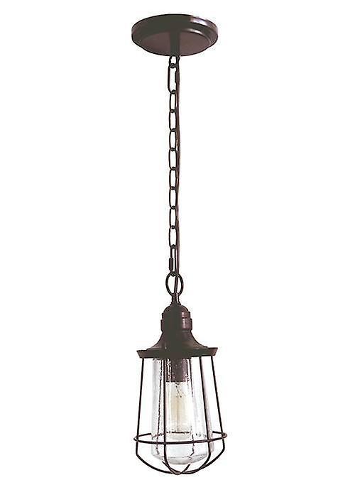 Marine 1 Light Small Ceiling Lantern Pendant Bronze E27