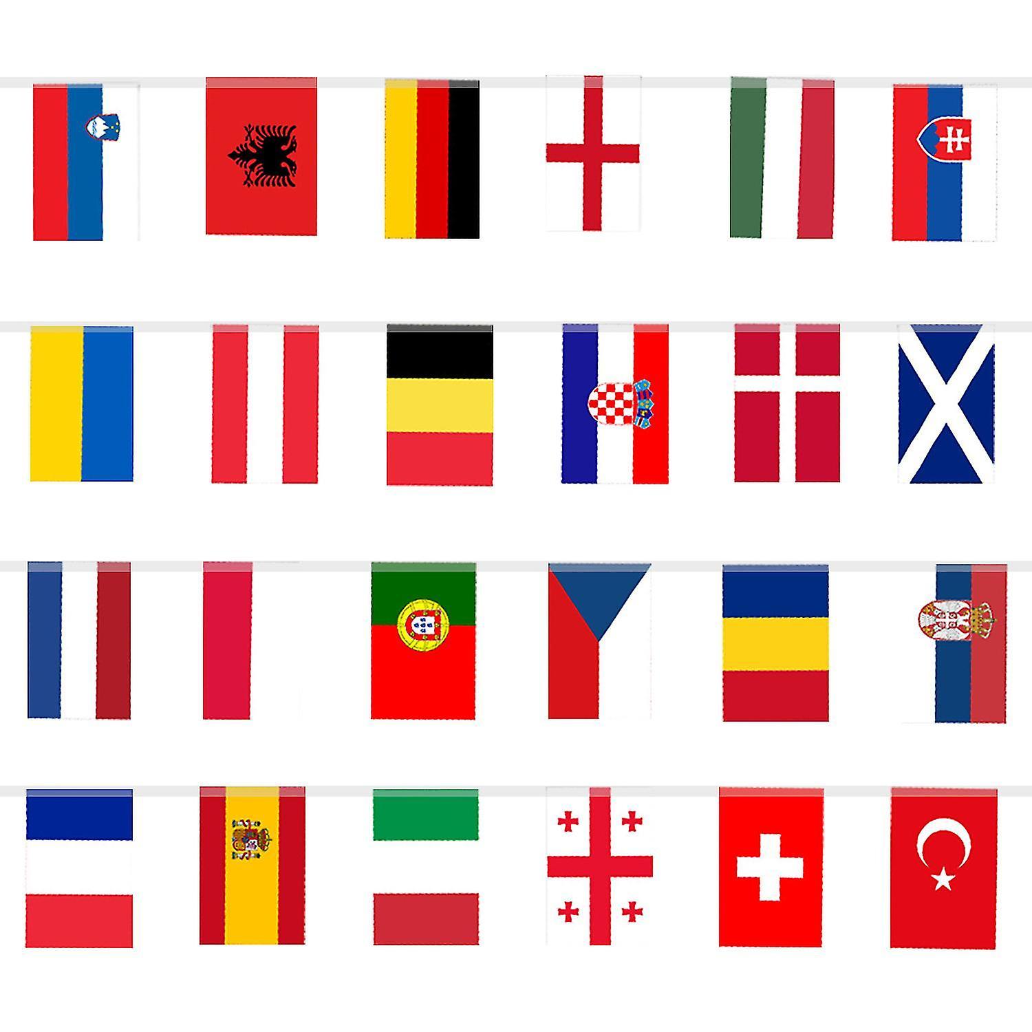 Longzhen 2024 EURO Football Championship Bunting Flags - European Flag Bunting - with 24 Participating Teams Flags for Garden, Bar, Party Decoratio...