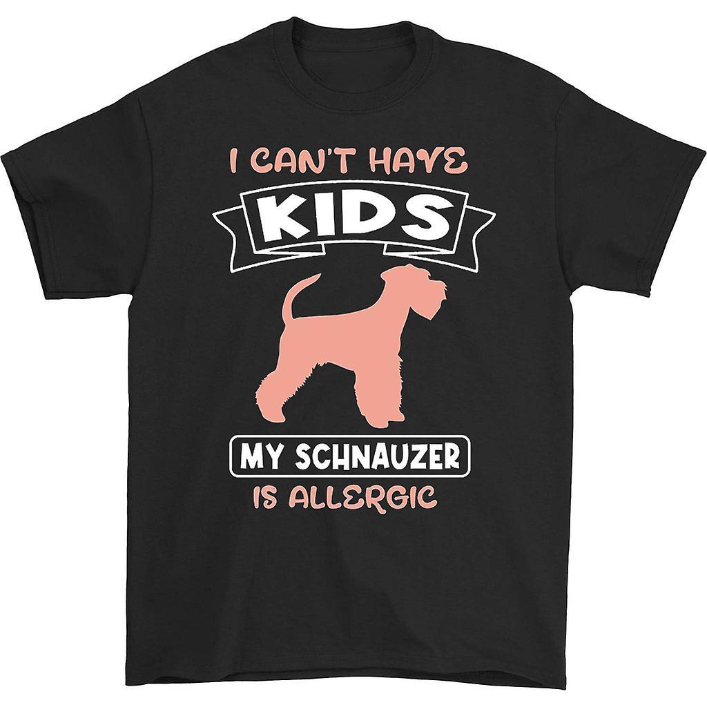 HISHARK I can't have kids my schnauzer is allergic shirt Black XL