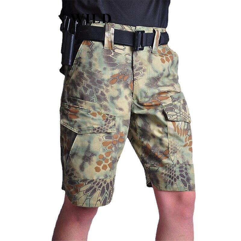 Ebox Tactical cargo shorts summer men military paintball camouflage pants hiking army airsoft multi pockets camping shorts Jungle python Xl 75-85kg