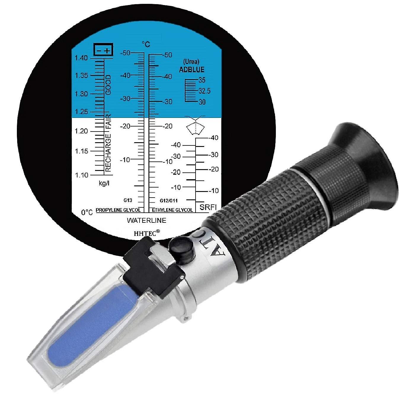 unbrand 4-in-1 Antifreeze Refractometer Ethylene Glycol, Propylene Glycol, For Cooling Water Freezing Point, Disc Water, Adblue, Battery