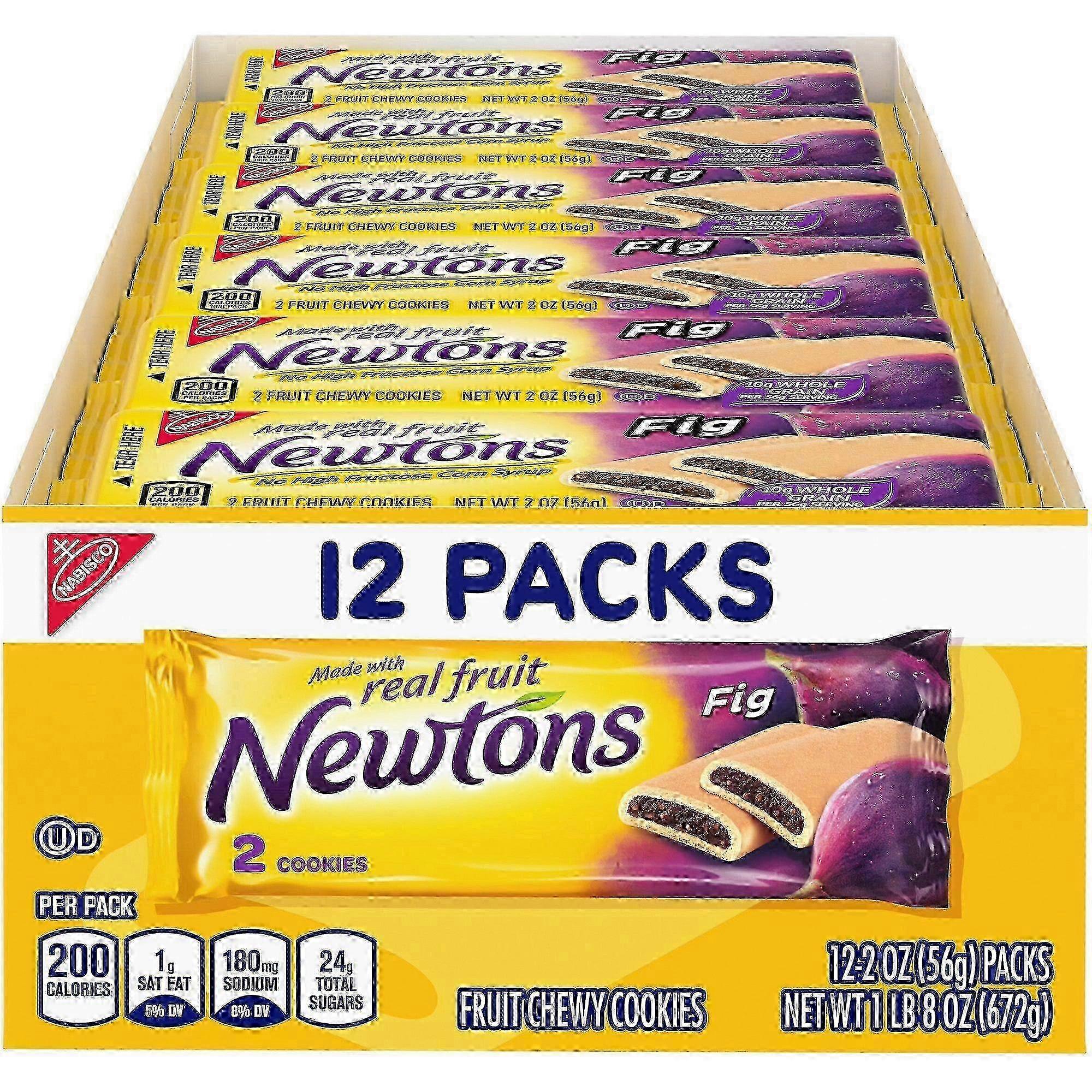 Newtons Fig Fruit Chewy Cookies, Snack Packs, 12 Ea