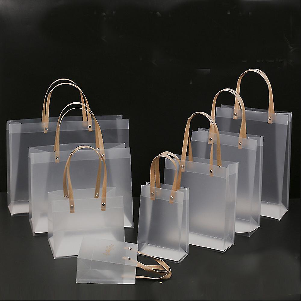 Trumsen Frosted Pp Bags Plastic Gift Bags With Handles Gift Wrapping Flower Package Bag Decor Supplies High-quality Translucent Tote