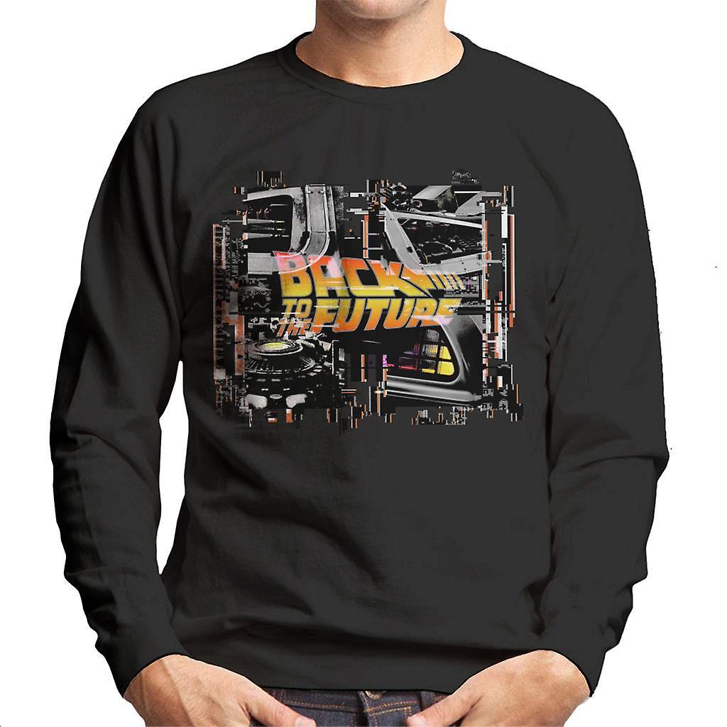 Back to the Future Delorean Montage Men's Sweatshirt Black X-Large