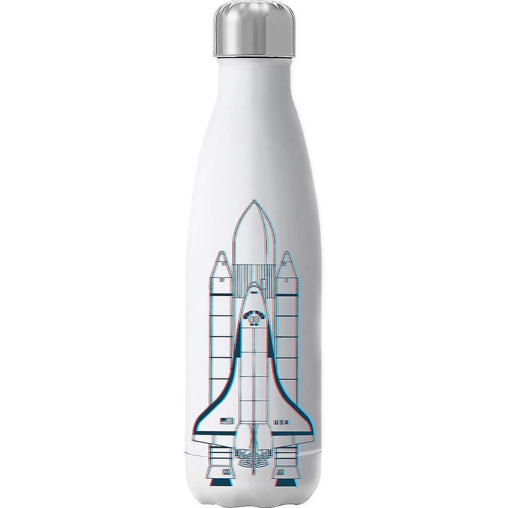 NASA Space Shuttle Enterprise 3D Effect Insulated Stainless Steel Water Bottle White 500ml