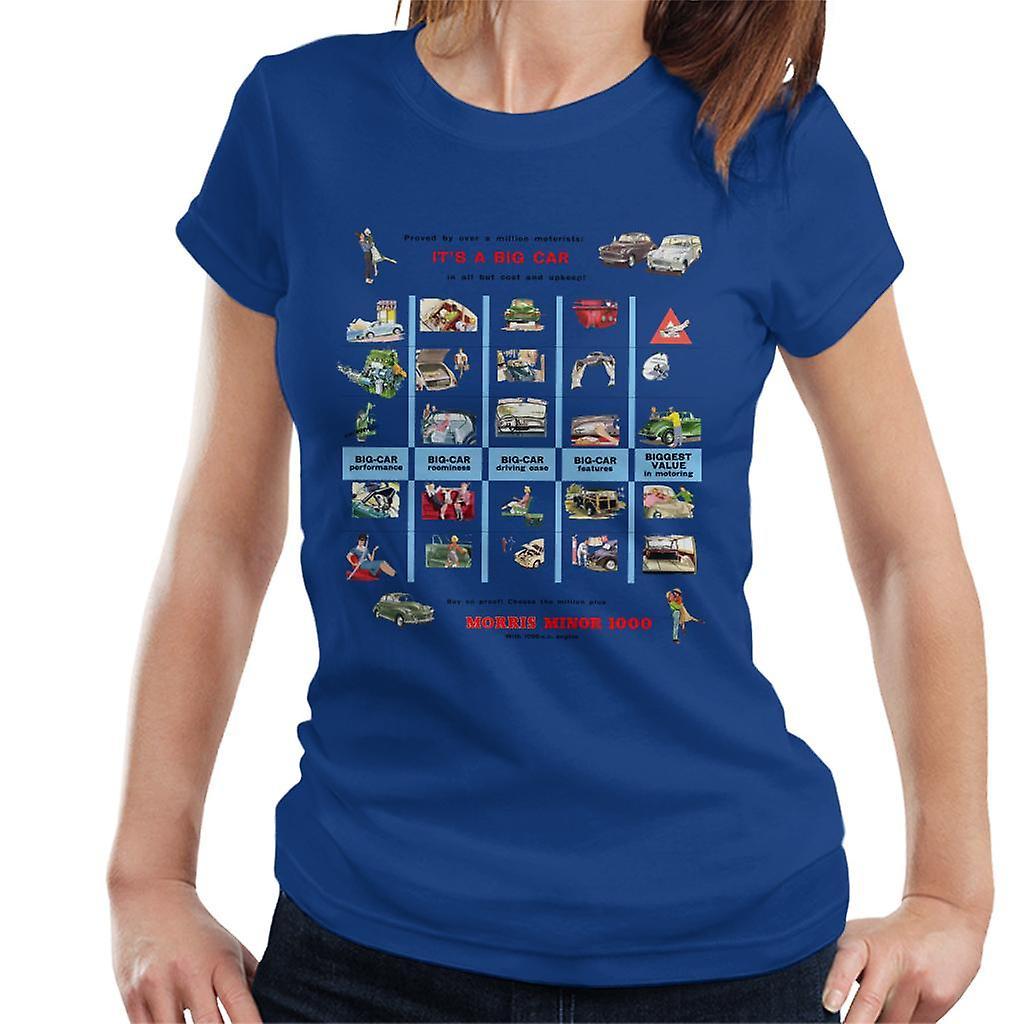 Morris Advert Design British Motor Heritage Women's T-Shirt Royal Blue XX-Large