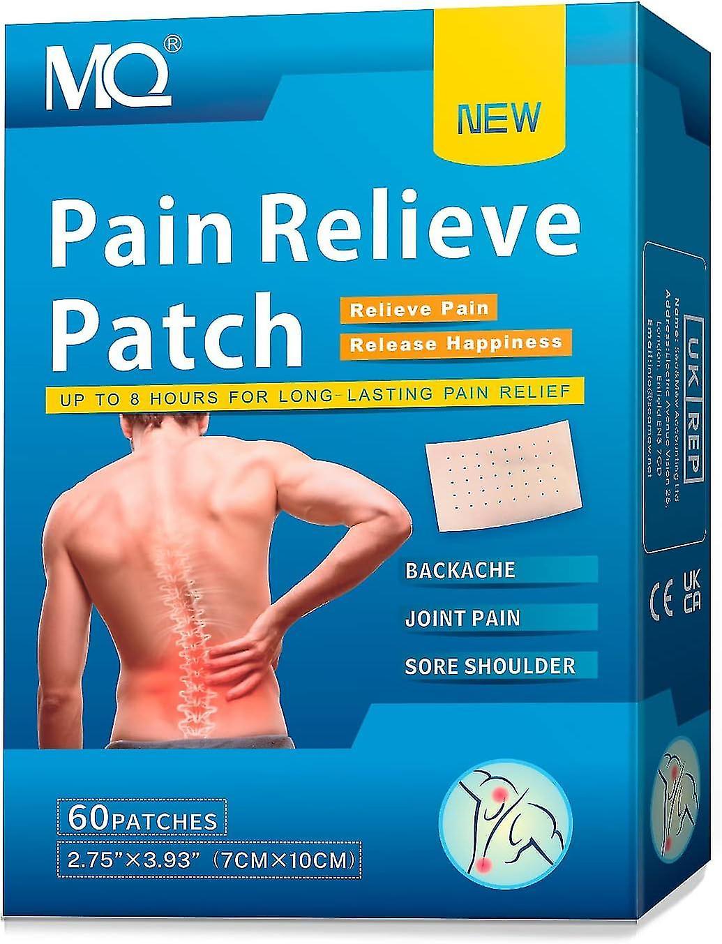 Pain Plaster Patch Pack of 60 Heat Treatment Pain Relief Patch Pains, 24 Hours Long Lasting Pain Relief for Back Knee Joint Neck Shoulder Pain Muscle