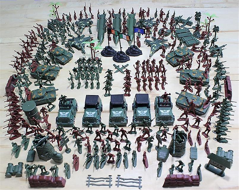 YM Studio 307Pcs/set Plastic 4cm Military Soldier Model Set Handbag Boys Toy DIY Educational Action Figures Accessories