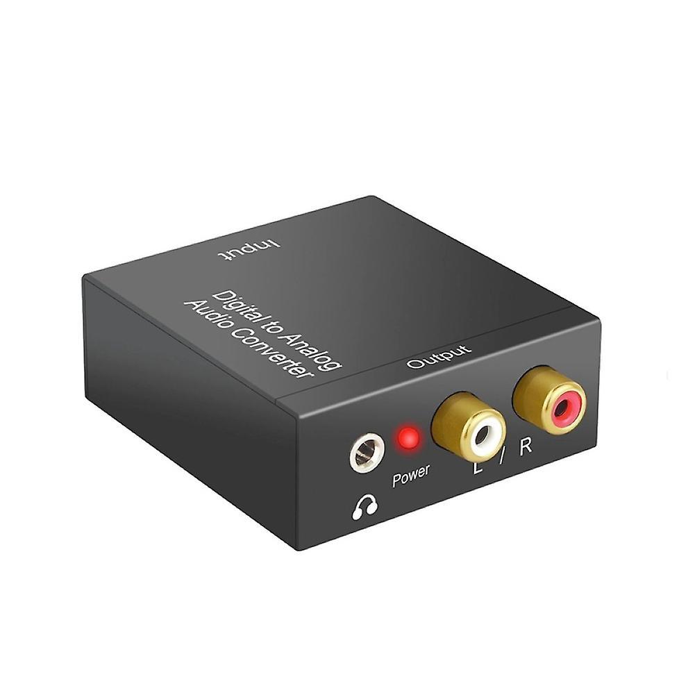 Hislaves Digital to Analog Audio Converter Converts Coaxial Optical Fiber to RCA 3.5mm Black