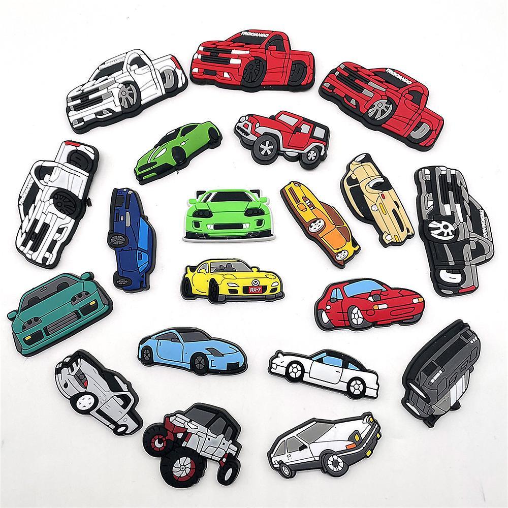 Shakub Christmas Gifts 23 Pcs Car Themed Shoes Charms For Crocs Clog Sandals Decor Accessories