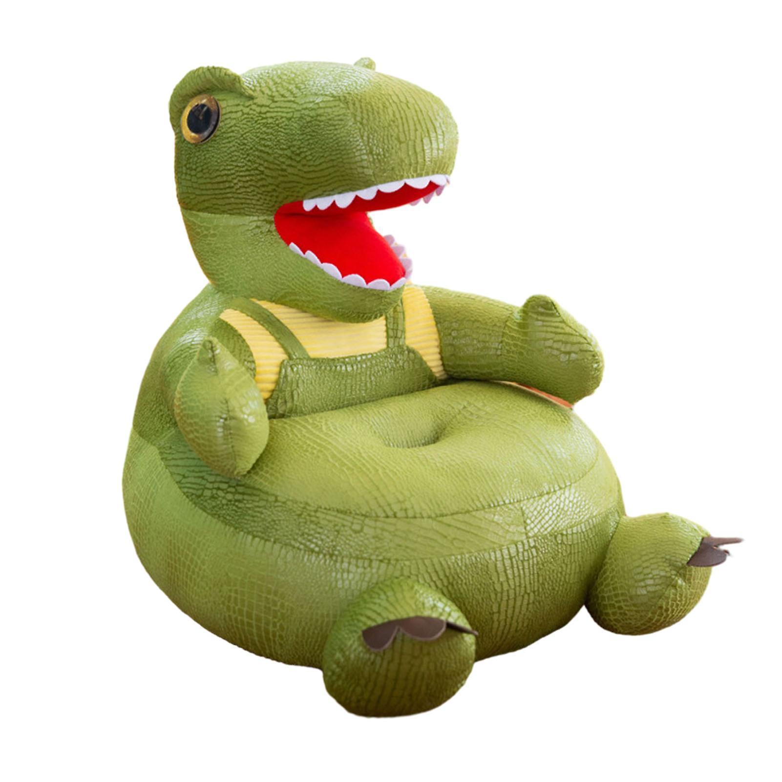 Hopeup Farfi Children Sofa Seat Soft Cloth Case Removable & Washable Cartoon Dinosaur Animal Sofa Plush Chair Protective Case Green