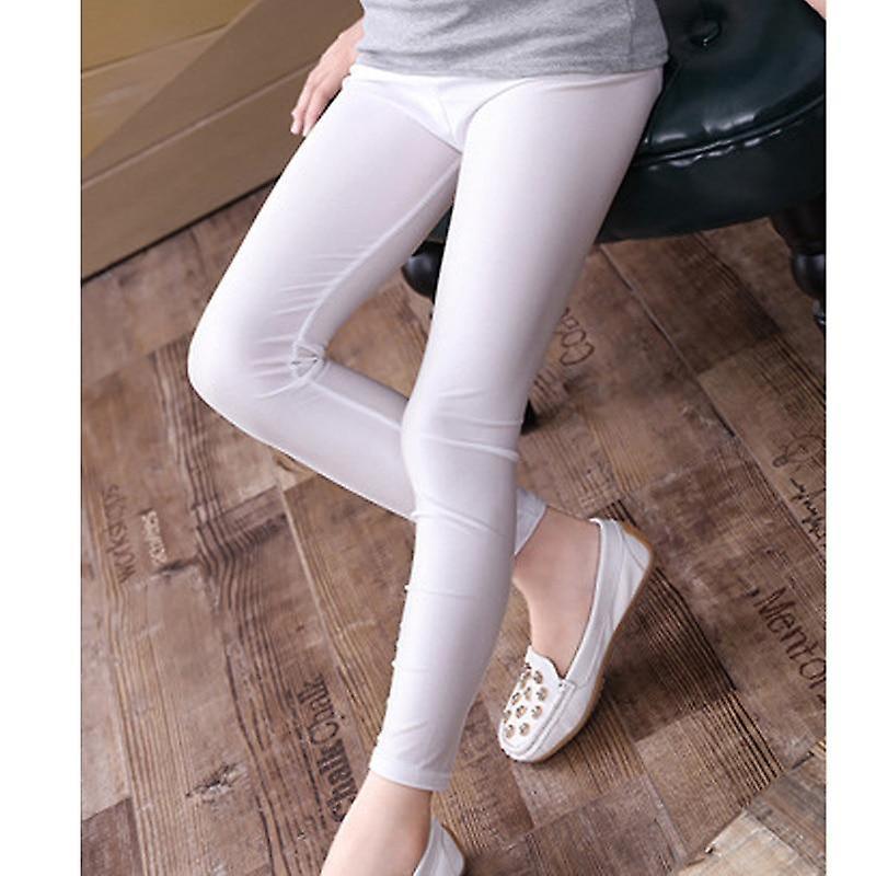 Slowmoose Bottoms, Skinny Shiny Long Leggings Trousers White 10