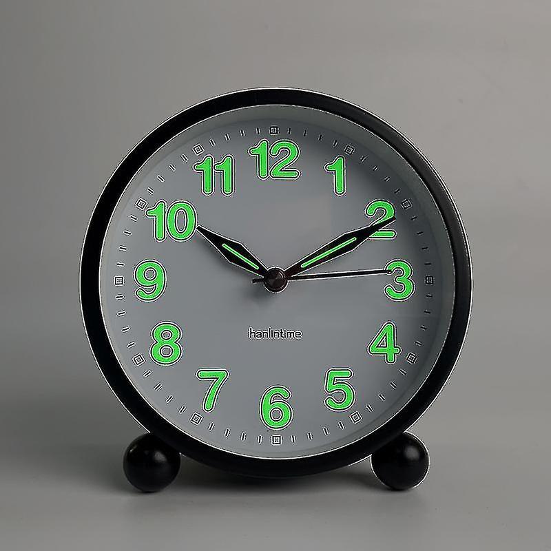 Windo 2024 Silent Alarm Clock - Non Ticking Analog Alarm Clocks With Warm Light - Minimalistic Round