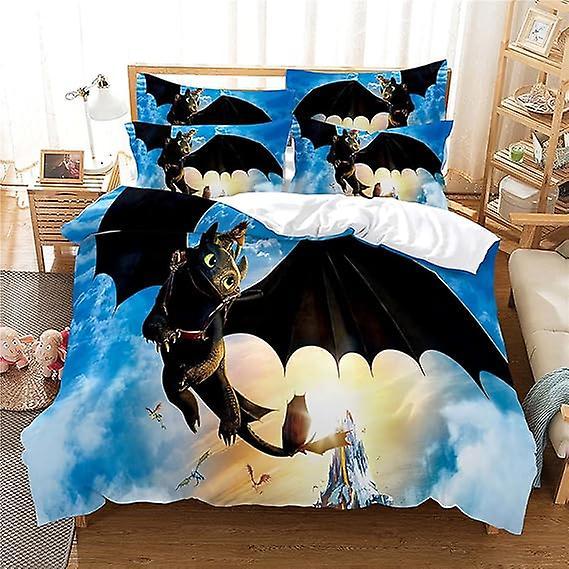 Duvet Cover Sets Duvet Cover Set Cartoon Flying Dragon Bedding Set Children's Bedroom Bedding 160x220cm