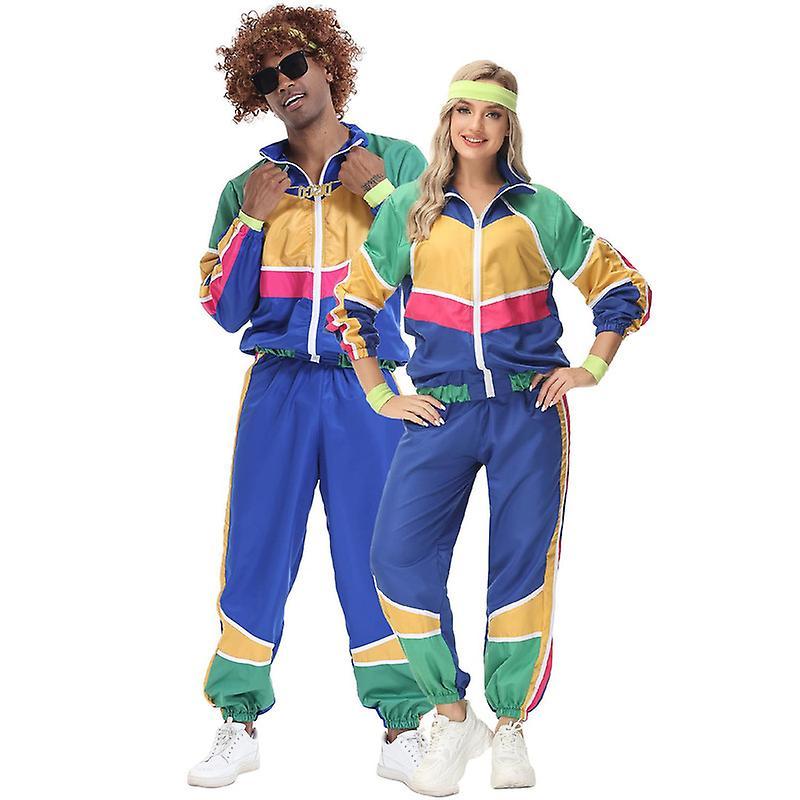 Mmcici 80s/90s Outfit for Men 80s Tracksuit Costumes Women Mens 80s Costume M