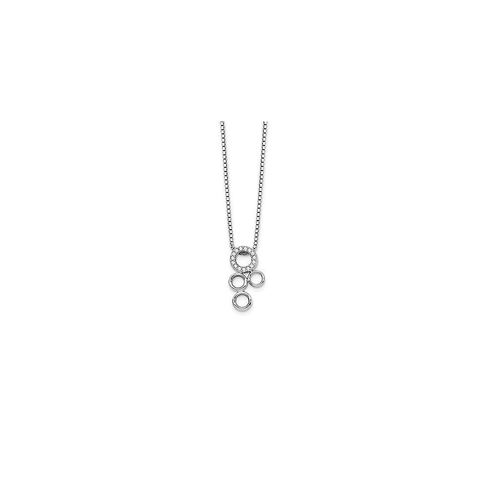 925 Sterling Silver Polished Spring Ring White Ice Diamond Slide Pendant Necklace 18 Inch Measures 10mm Wide Jewelry Gif 18.000