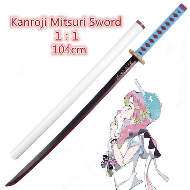 Redkid Demon Slayer Sword 1:1 Weapon Hashibira Inosuke White Sowrd Cosplay Ninja Knife PU Prop Kimetsu no Yaiba Anime Sword 104cm Kanroji Mitsuri