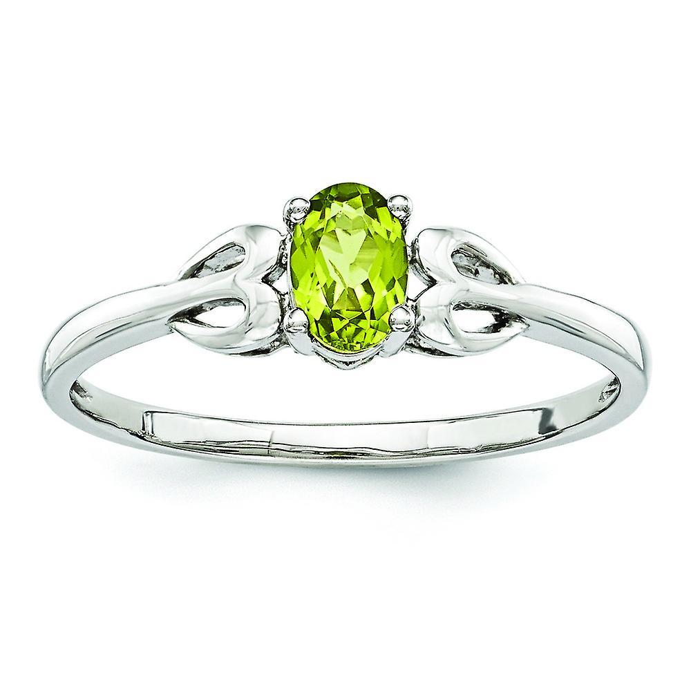 JewelryWeb 925 Sterling Silver Polished Open back Peridot Ring Measures 2mm Wide Jewelry Gifts for Women - Ring Size: 5 to 10