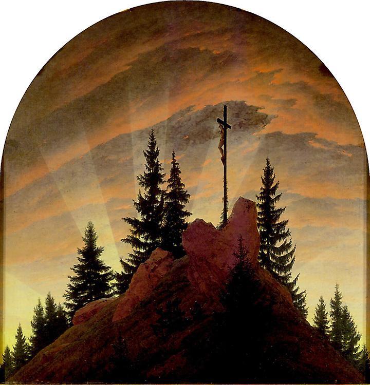 iEnjoy Kreuz im Gebirge, Teschener Altar, Caspar David Friedrich, 50x48cm