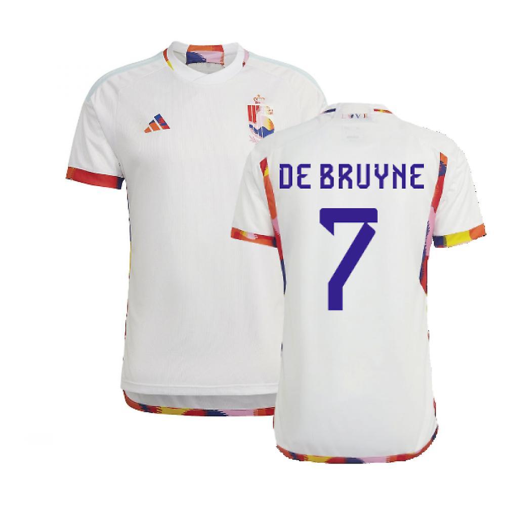 Adidas 2022-2023 Belgium Away Shirt (DE BRUYNE 7) White XL 44-46 inch Chest