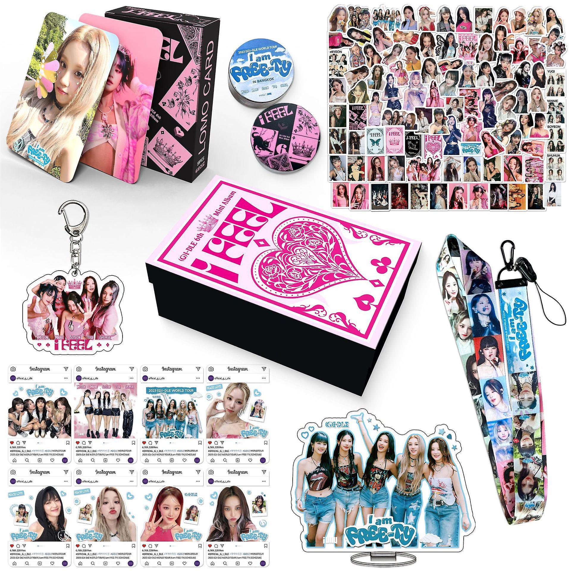 Snngv GIDLE Song Yuqi Peripheral Keychain Sticker Gift Box Album I Feel Small Card Hanging Rope Gift Bag G-I-DLE GIDLE gift box