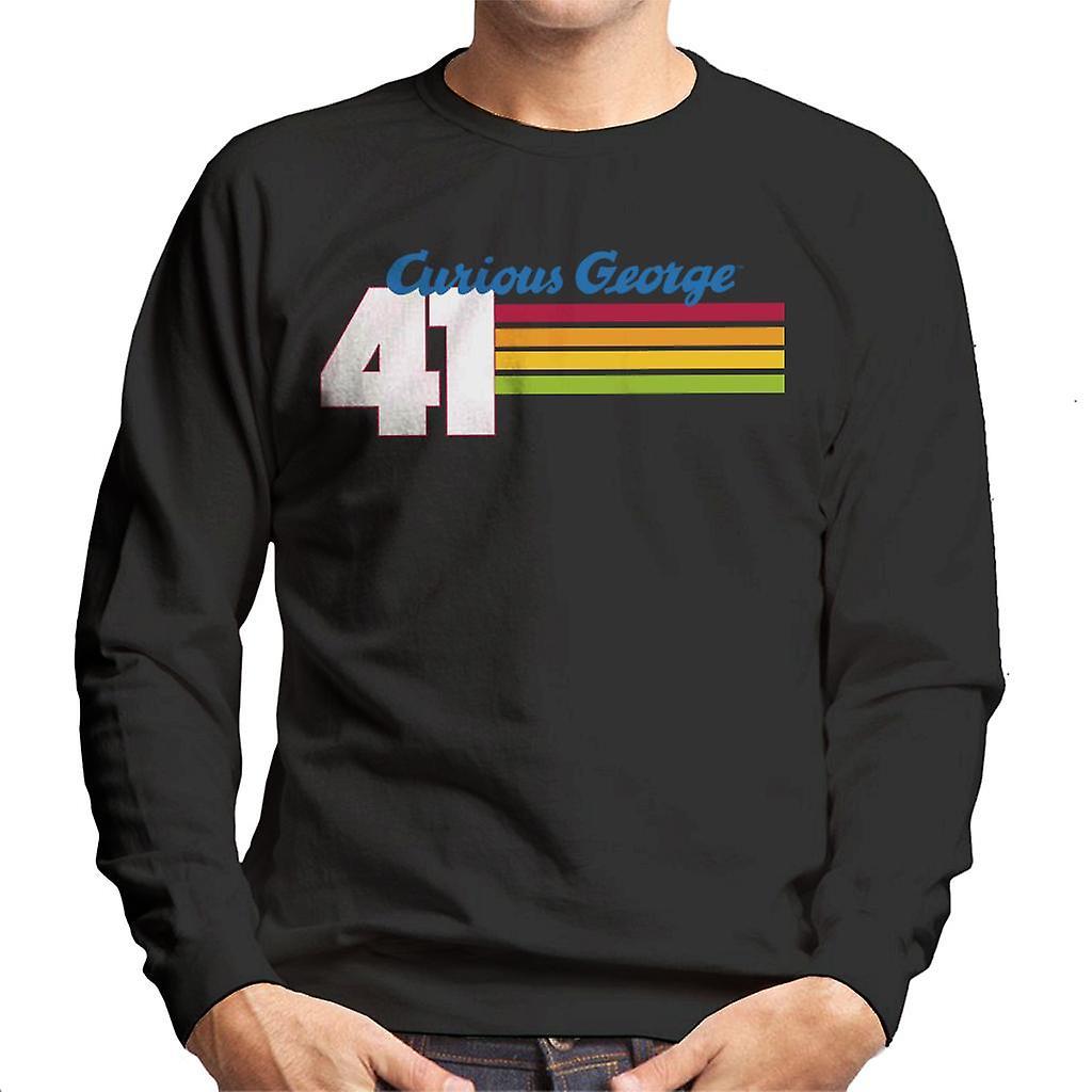 Curious George 41 Race Stripes Men's Sweatshirt Black XX-Large