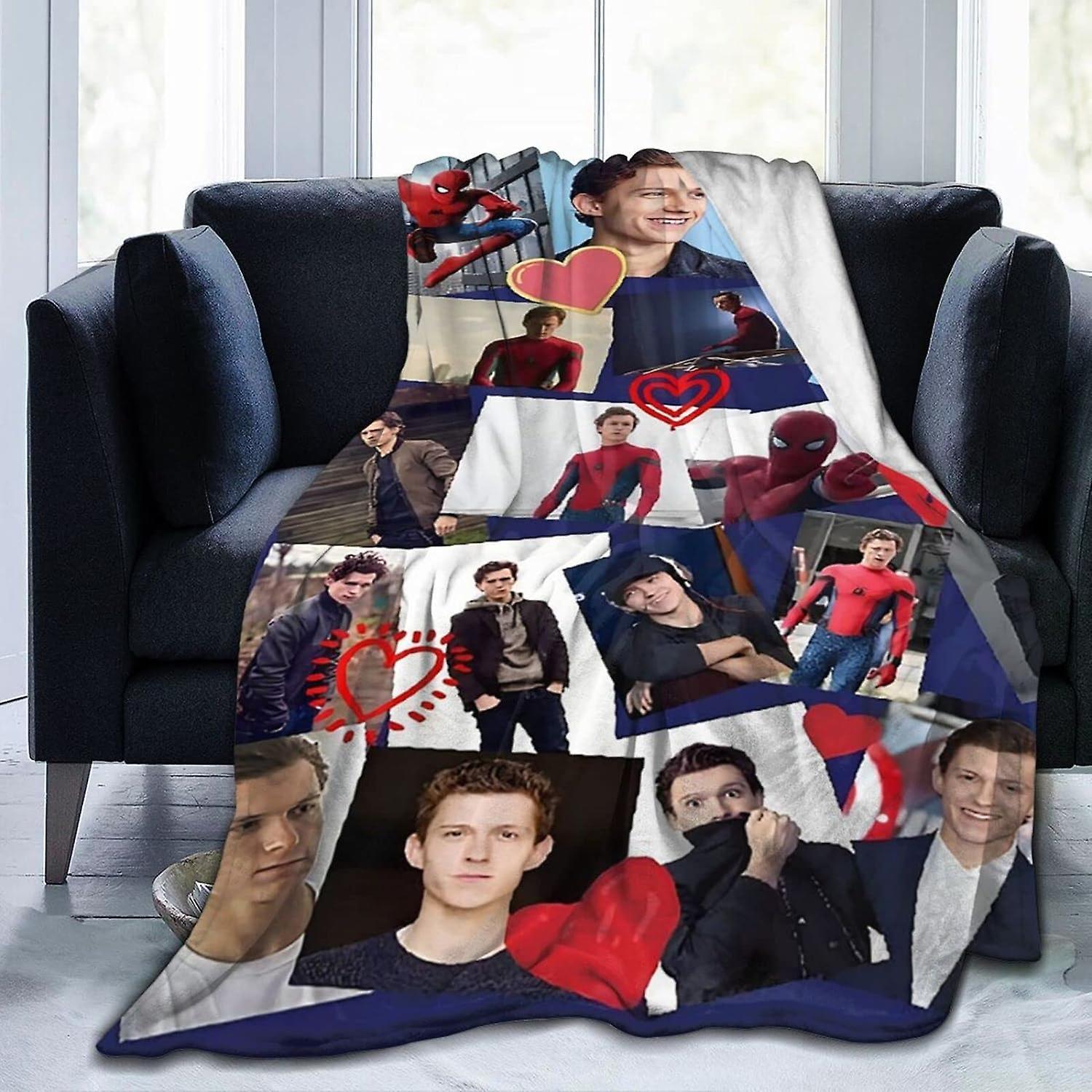 Kerota WT132 Tom Holland Throw Blanket Super Soft Comfy Flannel Blanket Plush Blanket for Couch Bed Sofa 50x40in 125x100cm