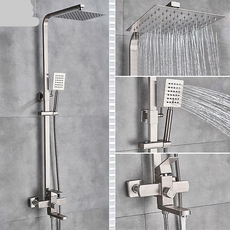 Slowmoose Shower Mixer Faucet Rotate Tub, Spout Wall-mounted Brushed Nickle