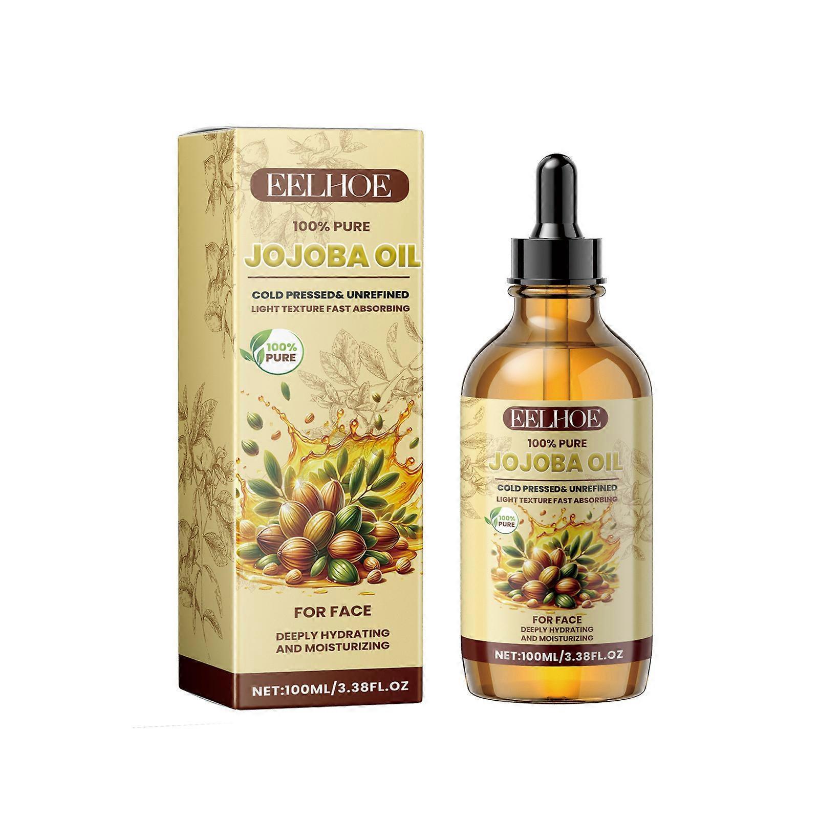 Unbrand Jojoba Oil, 100% Pure Jojoba Oil Cold Pressed For Skin Hair Nails Cuticles, Natural Moisturizer Jojoba Carrier Oil Facial Oil For Gua Sha M..