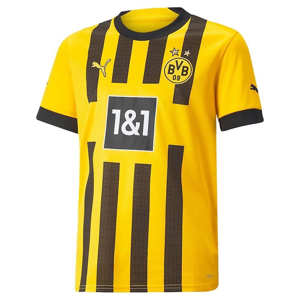 Puma 2022-2023 Borussia Dortmund Home Shirt (Kids) Black 9/10 Years - 26-28 inch Chest