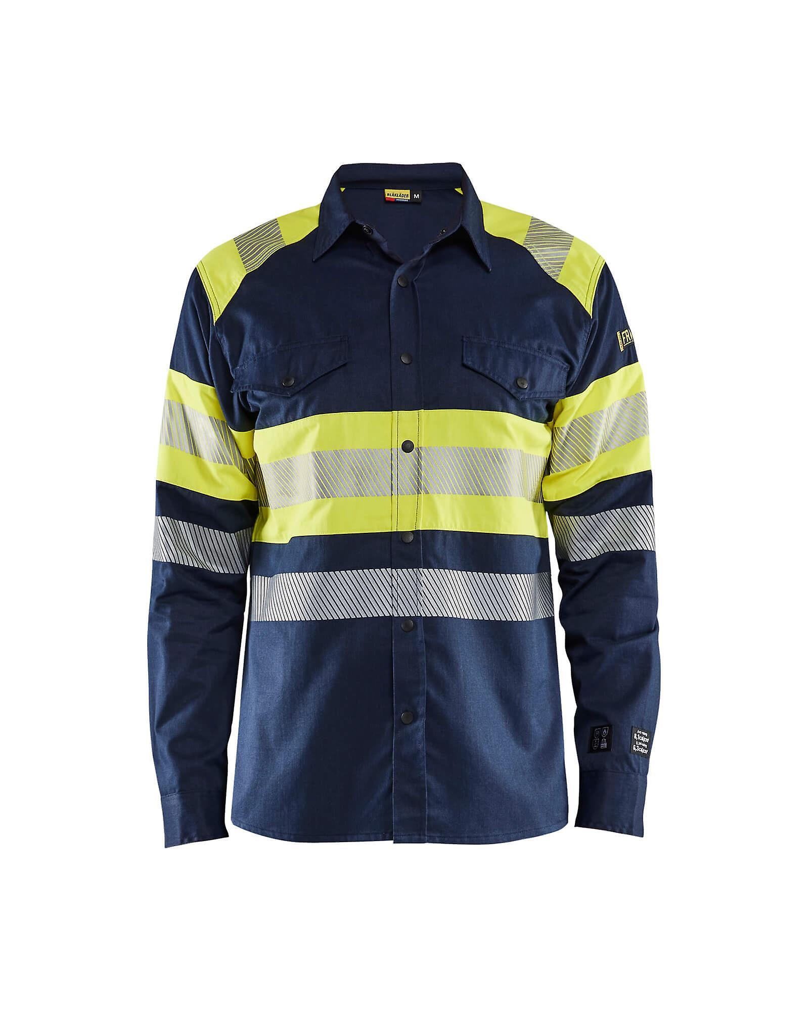 Blaklader 3229 hi-vis shirt multinorm - mens (32291517) Navy blue/yellow Xs