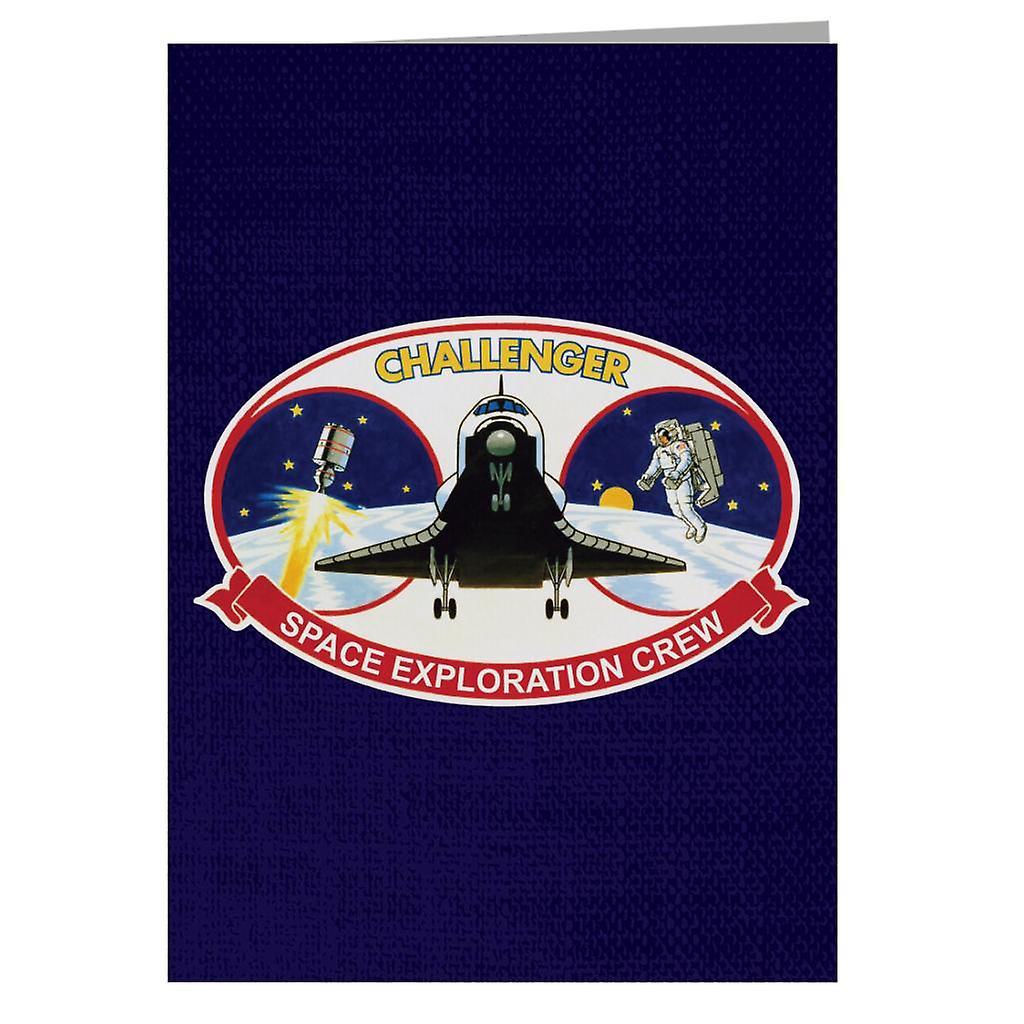 NASA STS 41B Challenger Mission Patch Greeting Card Navy Blue 14.5 x 21cm