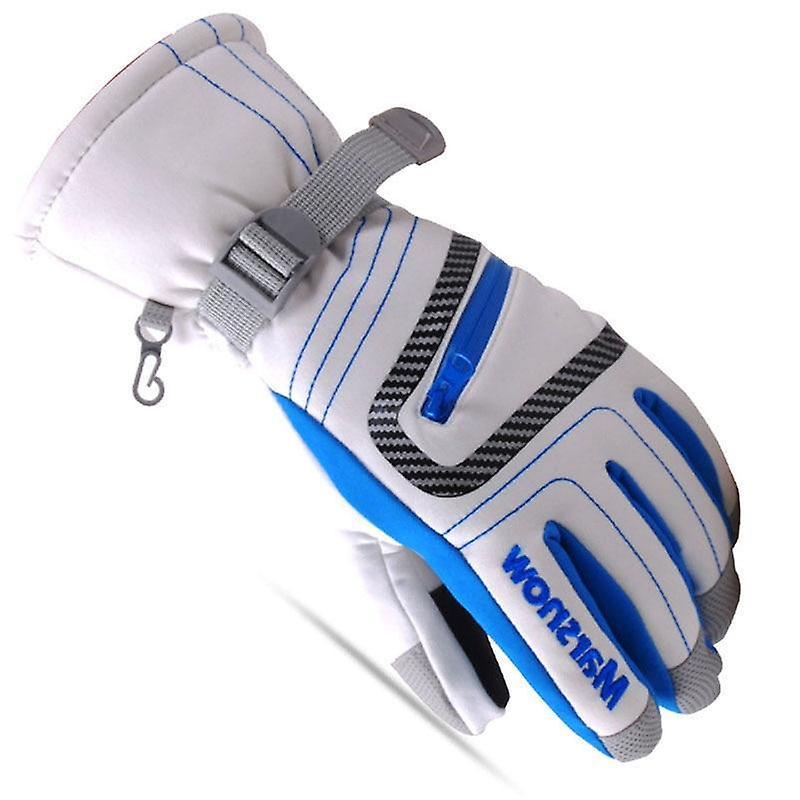 Slowmoose Professional Windproof And Waterproof Ski Gloves White S