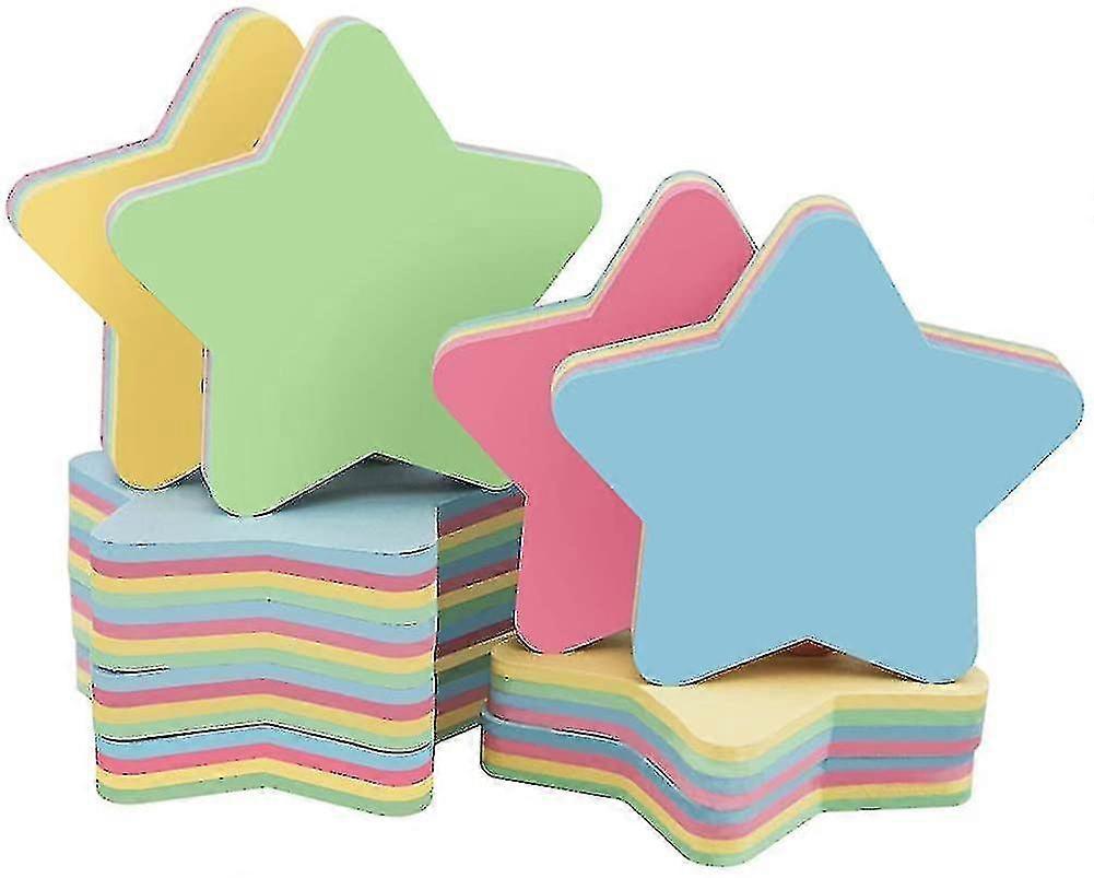 Botribas 10 Pads Sticky Notes Leaf Shaped - Self Stick Post Memo Cute Mixed Color Star