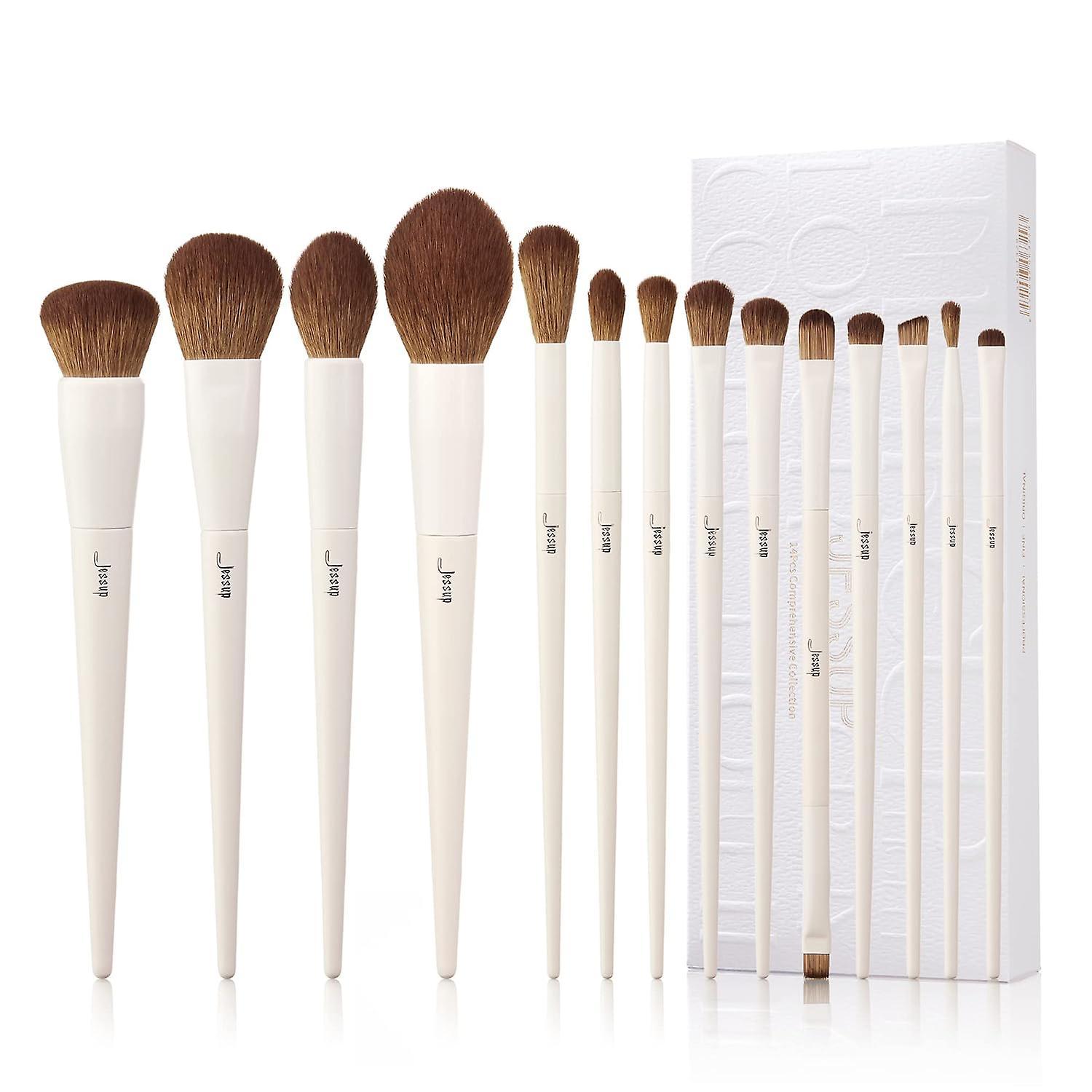 Heyone Makeup Brushes 14pcs Makeup Brush Set Premium Synthetic Powder Foundation Contour Blush Concealer Eye Shadow Blending Liner Make Up Brush Ki...