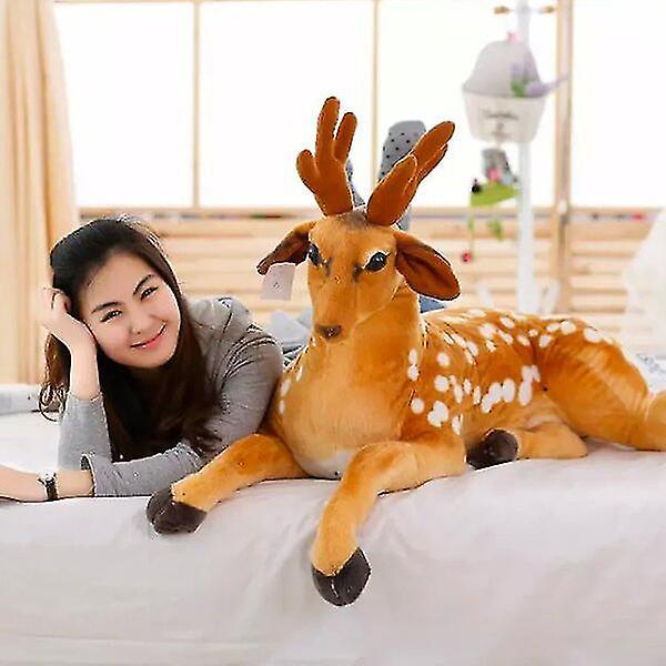 Syhrm Tiger Deer Plush Realistic Stuffed Animals Doll Toys Sleeping Pillow For Kids Gift 30cm