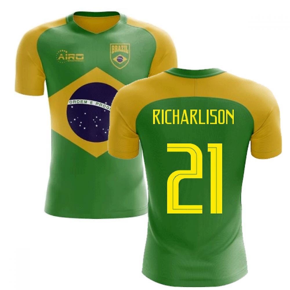 Airo Sportswear 2023-2024 Brazil Flag Concept Football Shirt (Richarlison 21) Green Small 34-36 inch Chest (88/96cm)