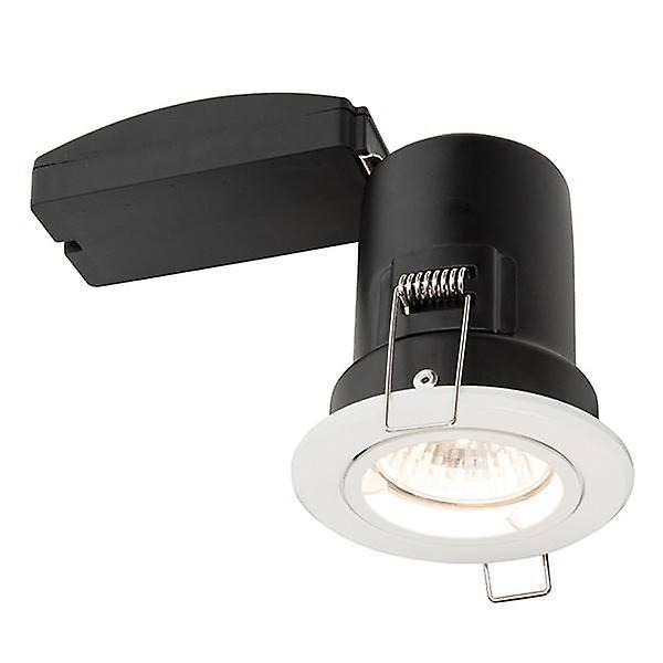 Saxby Lighting Shieldplus Fire Rated 1 Light Recessed Downlight Matt White, GU10