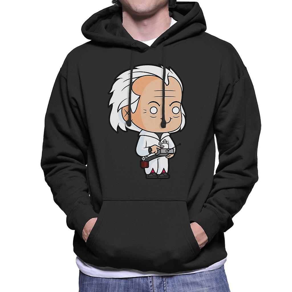 Back to the Future Dr Emmett Brown Kawaii Men's Hooded Sweatshirt Black Medium