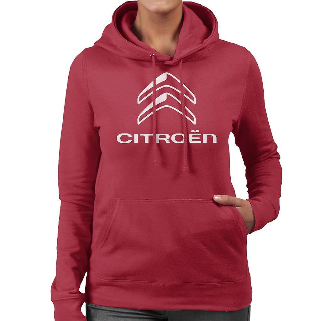 Citro�n Citroen 2016 White Logo Women's Hooded Sweatshirt Cherry Red Small