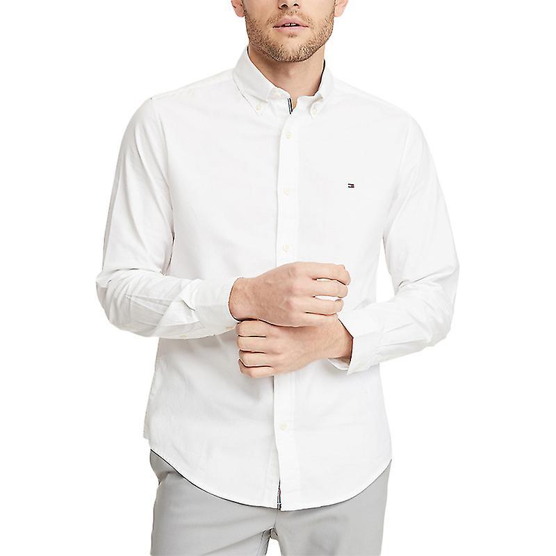 Tommy Hilfiger Mens Shirt Cotton Long Sleeve Casual Formal Off White S