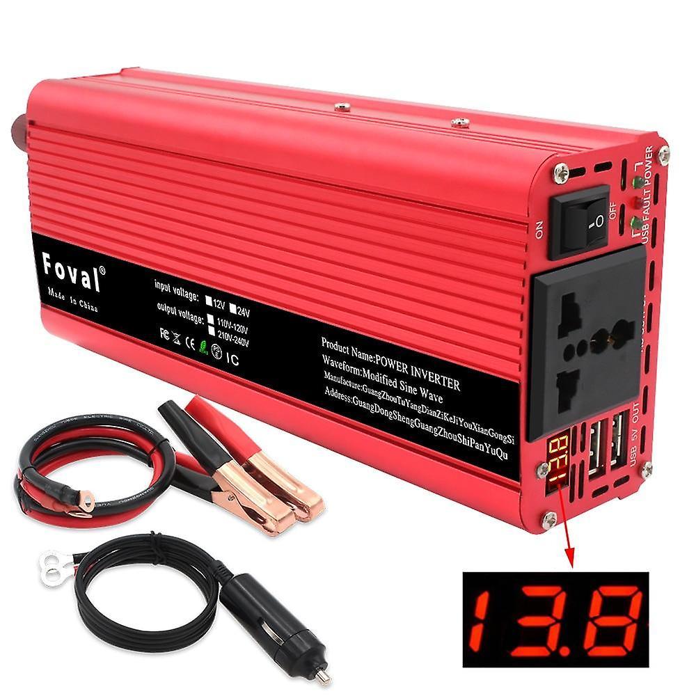 Slowmoose Dual Usb 2000w Watt Dc 12v To Ac 220v Portable Car Power Inverter Charger,