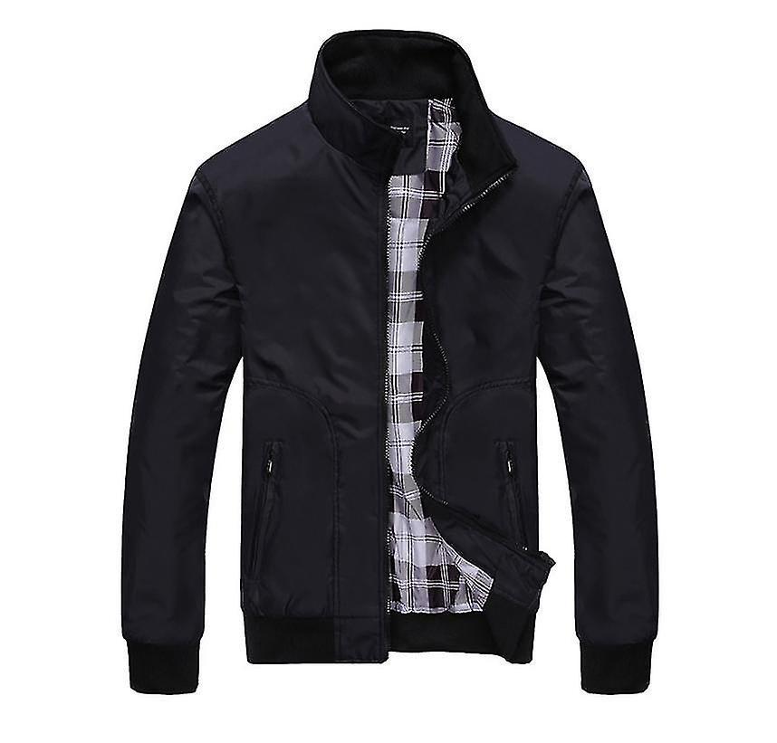 Yesfit New Spring And Autumn Men's Jacket Loose Casual Stand-up Collar Jacket Young Men's Jacket black