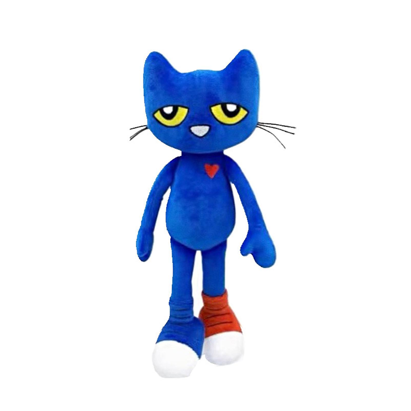 wirlsweal Cartoon Cat Plush Toy Soft Cute Anime Comic Pete Cat Action Figure Plushies Ornament PP Cotton Stuffed Animal Blue Kitten Doll Plush Toy B