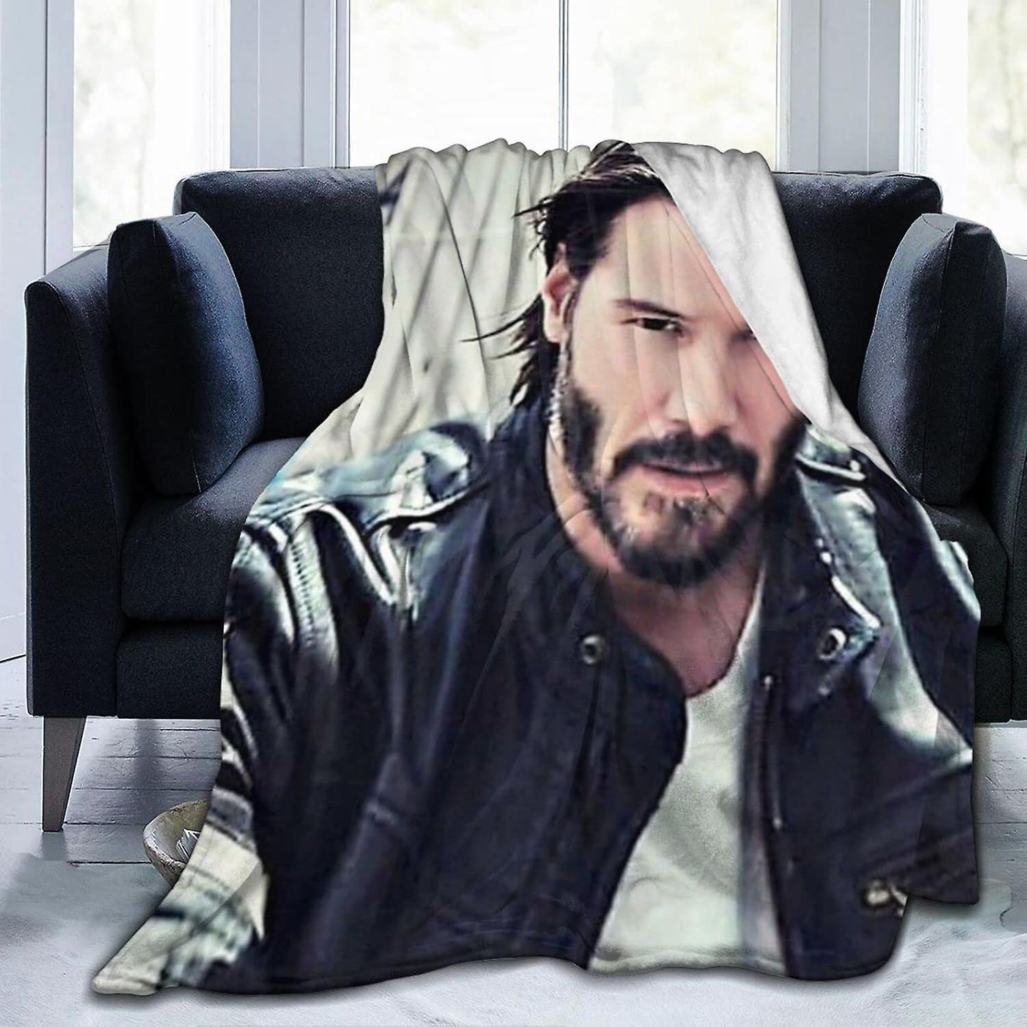 Kerota JI1084 Keanu Actor Reeves Blanket, Ultra Soft Lightweight Flannel Fleece Throw Blankets Warm Air Conditioning Blanket For Couch Sofa Bed 50x...