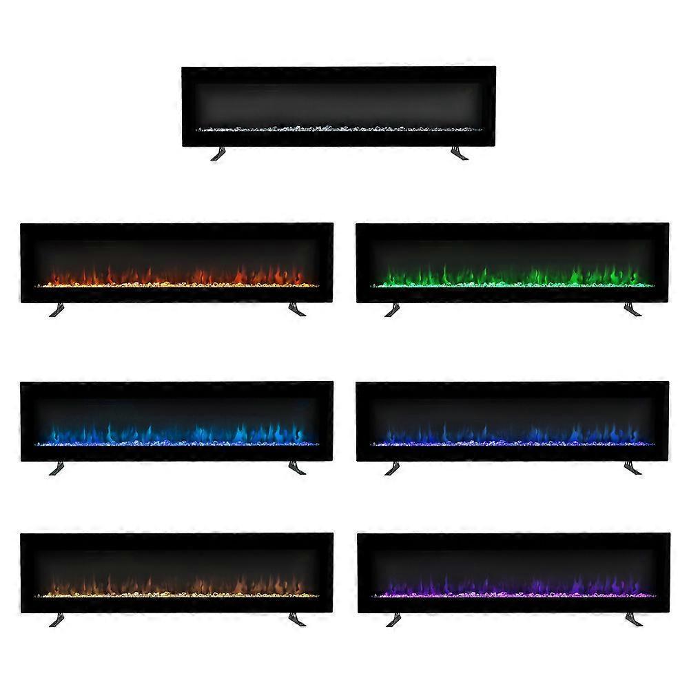 Living And Home Livingandhome Livingandhome Wall Mounted Electric Fireplace Adjustable LED  with Remote Control Black 50in