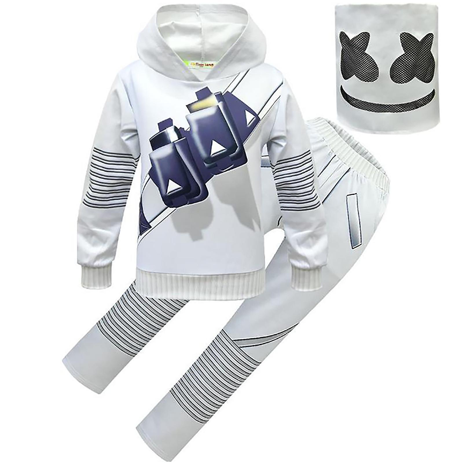 Shinestar Marshmallow Cosplay Tracksuit Outfit Kids Boys Girls Halloween Carnival Masquerade Party Fancy Dress Up Hoodie Sweatshirt Pants Headgear ...