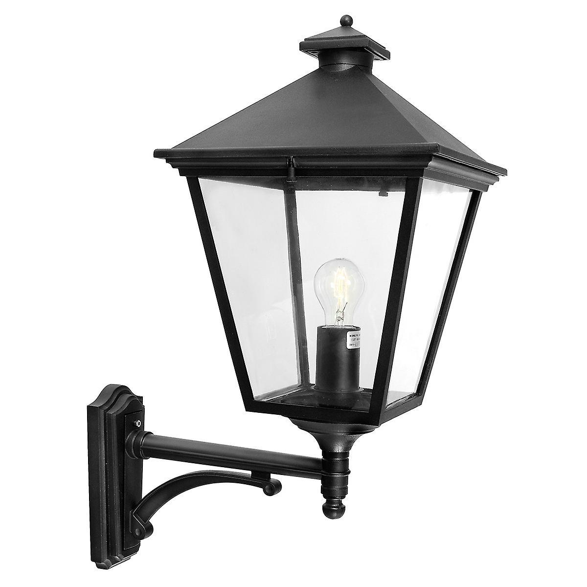 Turin Grande 1 Light Outdoor Wall Lantern Light Black IP54 E27