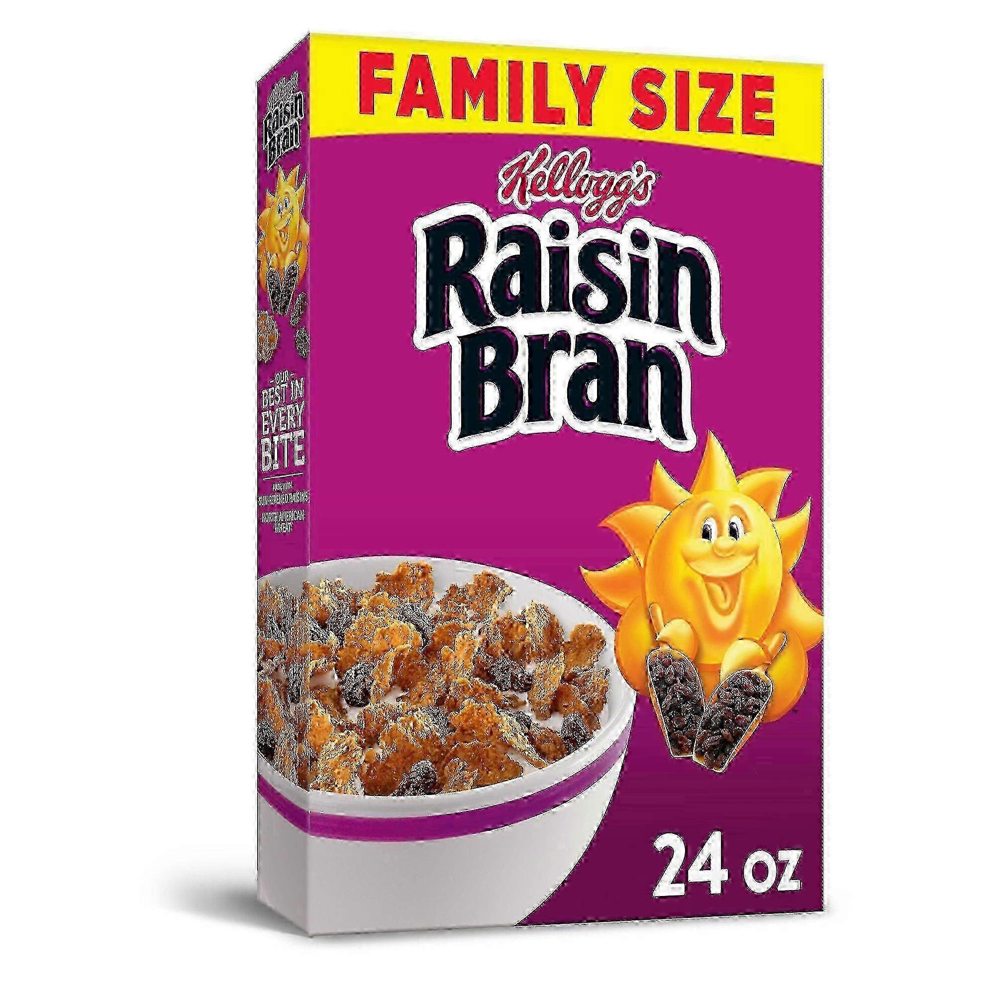 Kellogg's Raisin Bran Breakfast Cereal, Family Size, 24 Oz